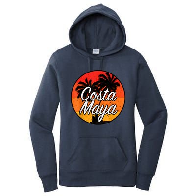 Costa Maya Mexico Vacation Cruise Vintage Sunset Souvenir Women's Pullover Hoodie