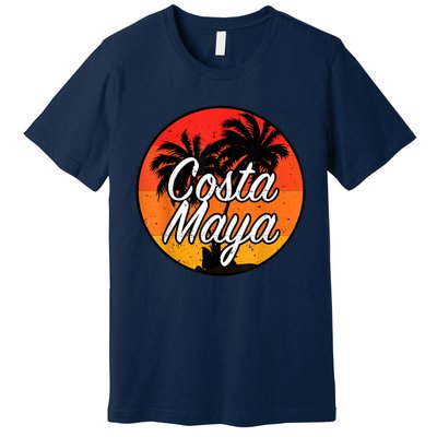 Costa Maya Mexico Vacation Cruise Vintage Sunset Souvenir Premium T-Shirt