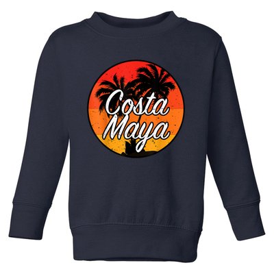 Costa Maya Mexico Vacation Cruise Vintage Sunset Souvenir Toddler Sweatshirt