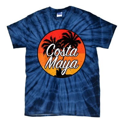 Costa Maya Mexico Vacation Cruise Vintage Sunset Souvenir Tie-Dye T-Shirt