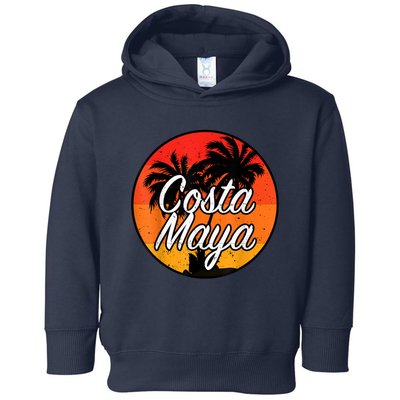 Costa Maya Mexico Vacation Cruise Vintage Sunset Souvenir Toddler Hoodie