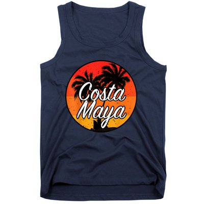 Costa Maya Mexico Vacation Cruise Vintage Sunset Souvenir Tank Top