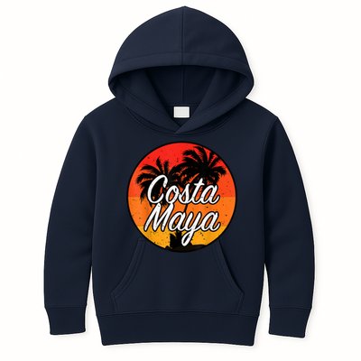 Costa Maya Mexico Vacation Cruise Vintage Sunset Souvenir Kids Hoodie