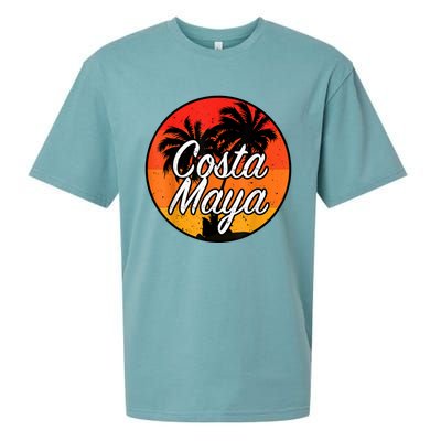 Costa Maya Mexico Vacation Cruise Vintage Sunset Souvenir Sueded Cloud Jersey T-Shirt