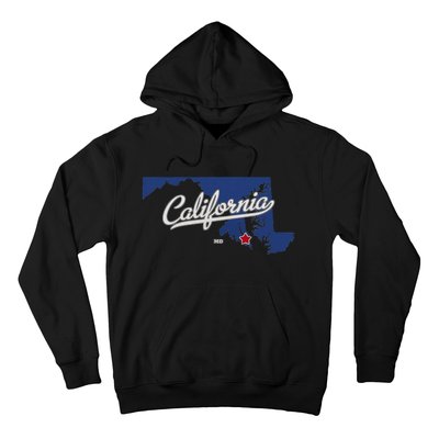 California Maryland Md Map Hoodie