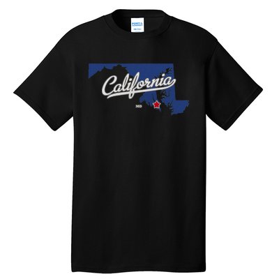 California Maryland Md Map Tall T-Shirt