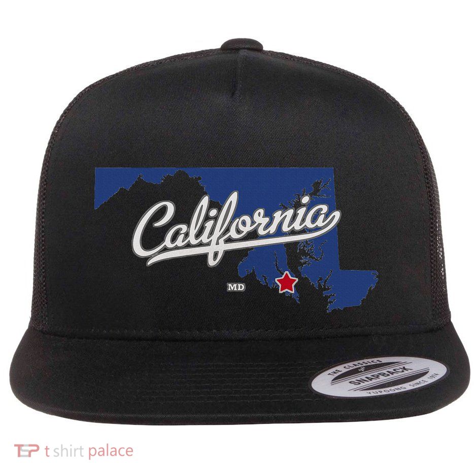 California Maryland Md Map Flat Bill Trucker Hat