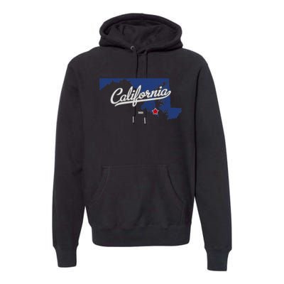 California Maryland Md Map Premium Hoodie