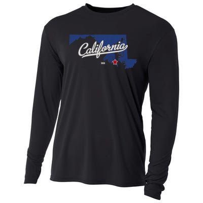 California Maryland Md Map Cooling Performance Long Sleeve Crew