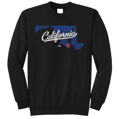 California Maryland Md Map Tall Sweatshirt