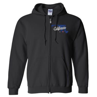 California Maryland Md Map Full Zip Hoodie