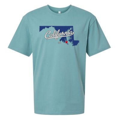 California Maryland Md Map Sueded Cloud Jersey T-Shirt