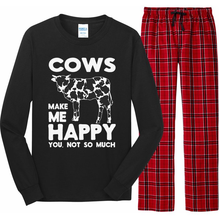 Cows Make Me Happy You Not So Much Cattle Farm Livestock Long Sleeve Pajama Set