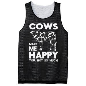 Cows Make Me Happy You Not So Much Cattle Farm Livestock Mesh Reversible Basketball Jersey Tank