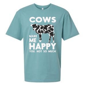 Cows Make Me Happy You Not So Much Cattle Farm Livestock Sueded Cloud Jersey T-Shirt