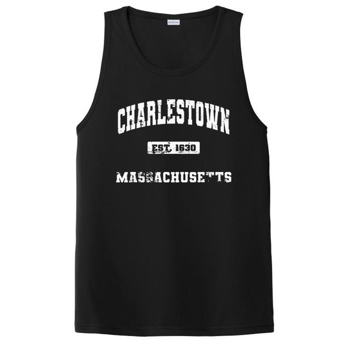 Charlestown Massachusetts MA State Vintage Athletic Style PosiCharge Competitor Tank