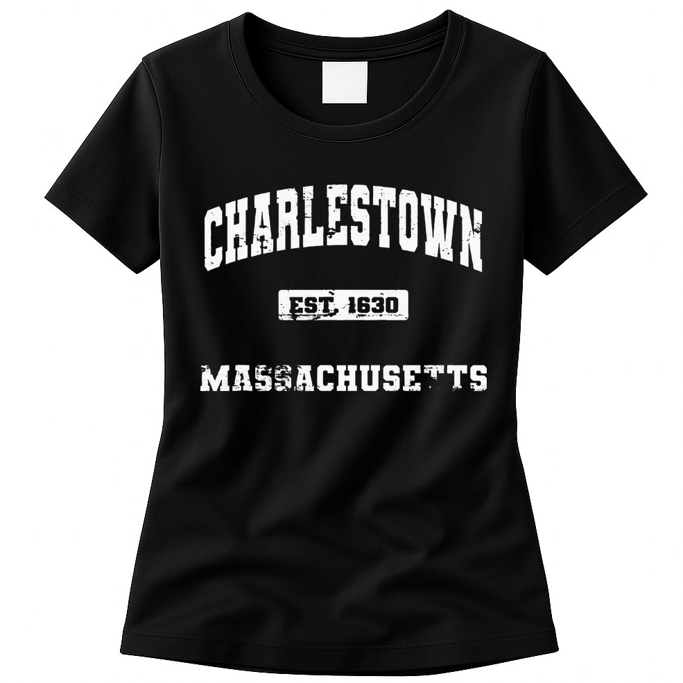 Charlestown Massachusetts MA State Vintage Athletic Style Womens T-Shirt
