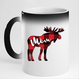 Cute Mom Moose Matching Gift Christmas Family Picture Idea Great Gift 11oz Black Color Changing Mug