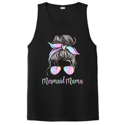 Cute Mermaid Mama Messy Hair Bun Glasses Mother's Day PosiCharge Competitor Tank