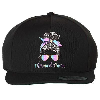 Cute Mermaid Mama Messy Hair Bun Glasses Mother's Day Wool Snapback Cap