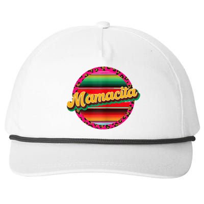 Cool Mamacita Mexican Mom Leopard Serape Cinco De Mayo Funny Gift Snapback Five-Panel Rope Hat