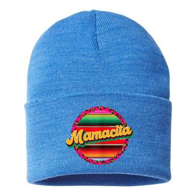 Cool Mamacita Mexican Mom Leopard Serape Cinco De Mayo Funny Gift Sustainable Knit Beanie