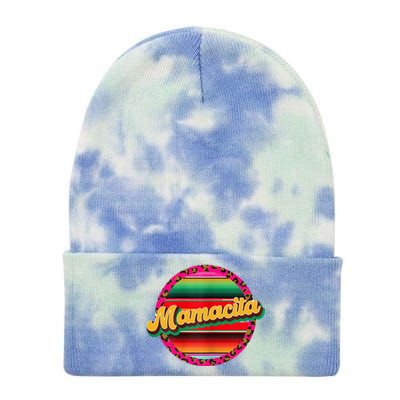 Cool Mamacita Mexican Mom Leopard Serape Cinco De Mayo Funny Gift Tie Dye 12in Knit Beanie