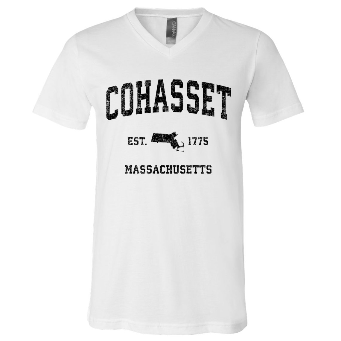 Cohasset Massachusetts Ma Vintage Established Sports Design V-Neck T-Shirt