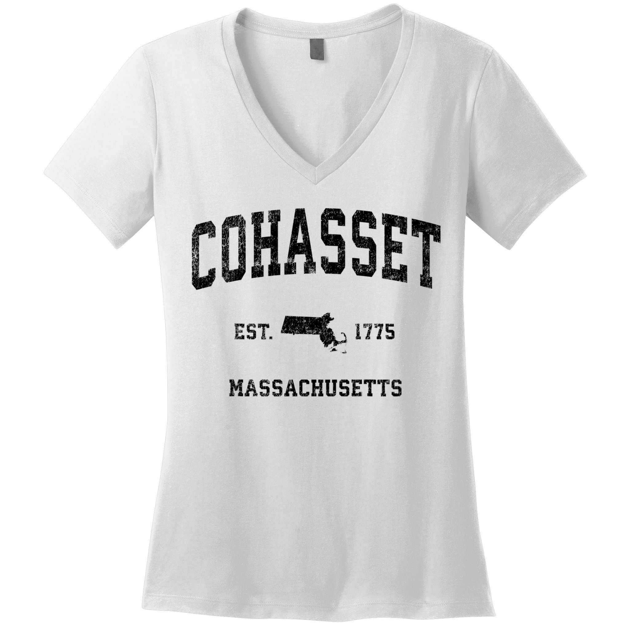 Cohasset Massachusetts Ma Vintage Established Sports Design Women's V-Neck T-Shirt