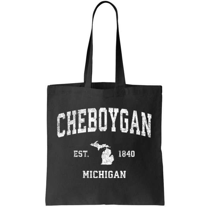 Cheboygan Michigan Mi Vintage Sports Tote Bag