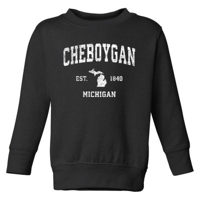 Cheboygan Michigan Mi Vintage Sports Toddler Sweatshirt