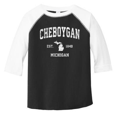 Cheboygan Michigan Mi Vintage Sports Toddler Fine Jersey T-Shirt