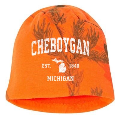 Cheboygan Michigan Mi Vintage Sports Kati - Camo Knit Beanie