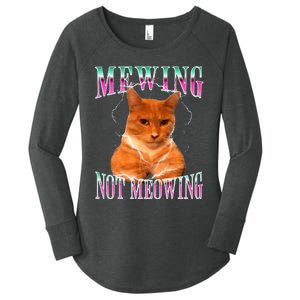 Cat Mewing Meme Mewing Not Meowing Women's Perfect Tri Tunic Long Sleeve Shirt