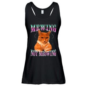 Cat Mewing Meme Mewing Not Meowing Ladies Essential Flowy Tank