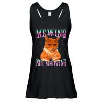 Cat Mewing Meme Mewing Not Meowing Ladies Essential Flowy Tank