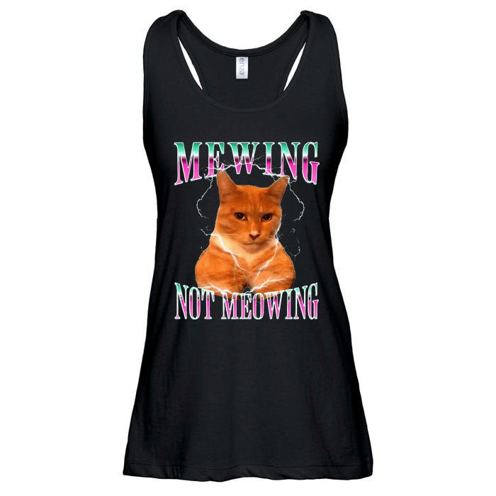 Cat Mewing Meme Mewing Not Meowing Ladies Essential Flowy Tank