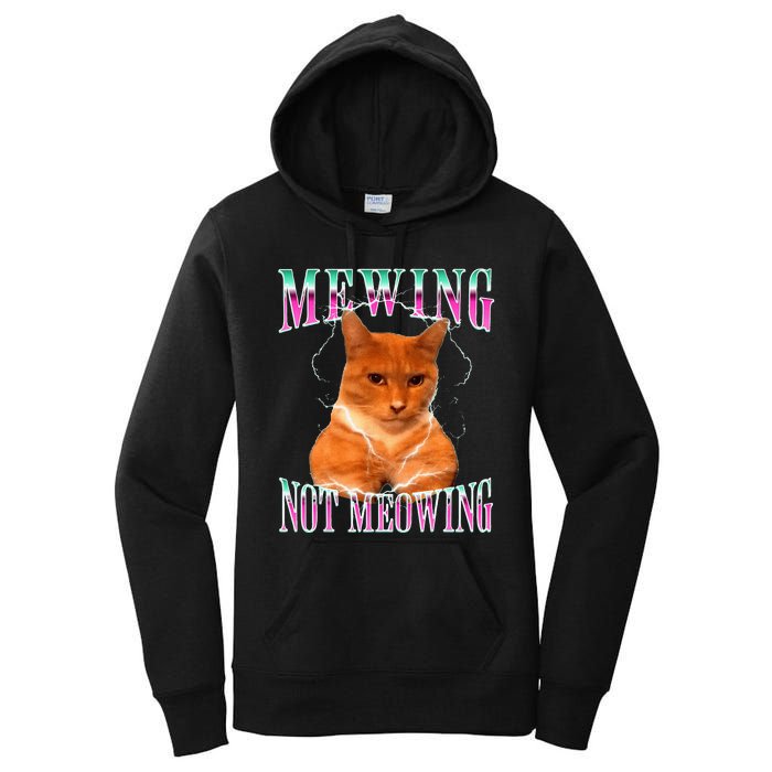 Cat Mewing Meme Mewing Not Meowing Women's Pullover Hoodie