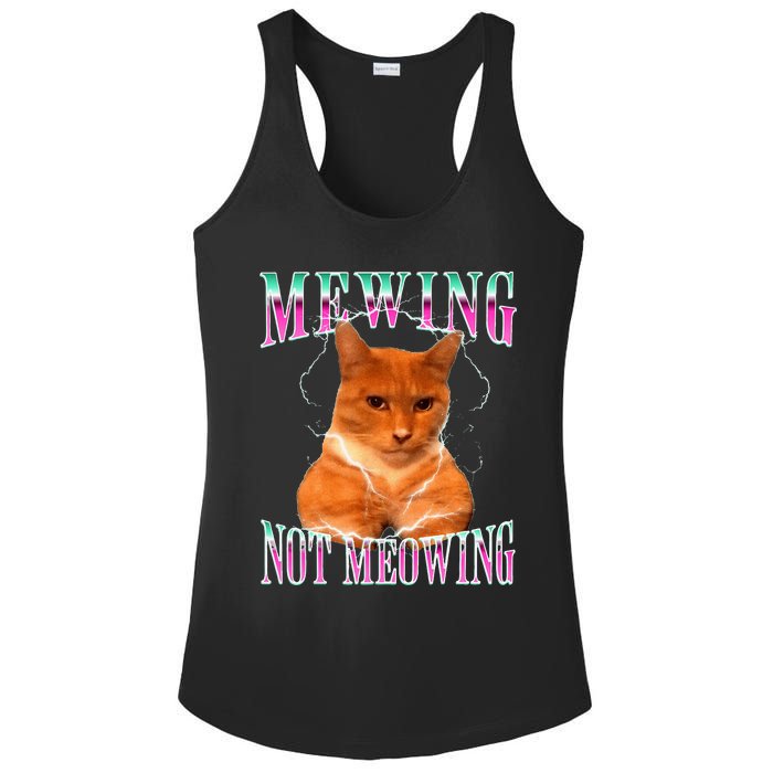 Cat Mewing Meme Mewing Not Meowing Ladies PosiCharge Competitor Racerback Tank