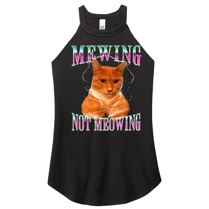 Cat Mewing Meme Mewing Not Meowing Women's Perfect Tri Rocker Tank