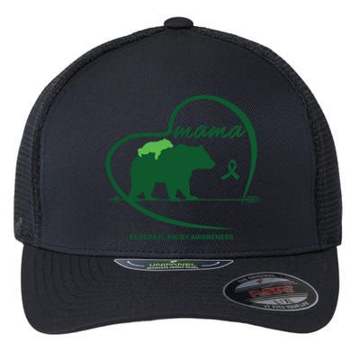 CP Mom Mama Bear Green Ribbon Cerebral Palsy Awareness Mom Flexfit Unipanel Trucker Cap