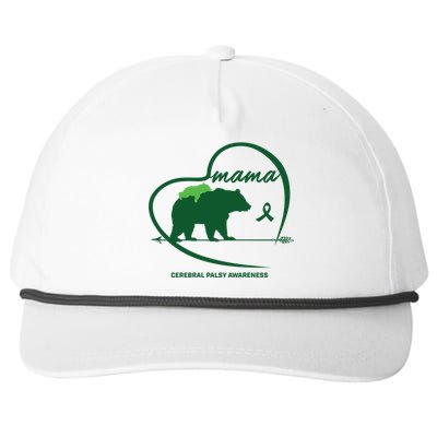 CP Mom Mama Bear Green Ribbon Cerebral Palsy Awareness Mom Snapback Five-Panel Rope Hat