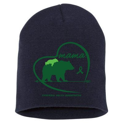 CP Mom Mama Bear Green Ribbon Cerebral Palsy Awareness Mom Short Acrylic Beanie