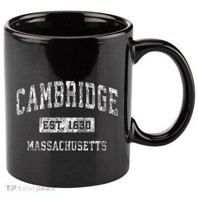 Cambridge Massachusetts Ma Vintage Established 11oz C Handle Ceramic Mug
