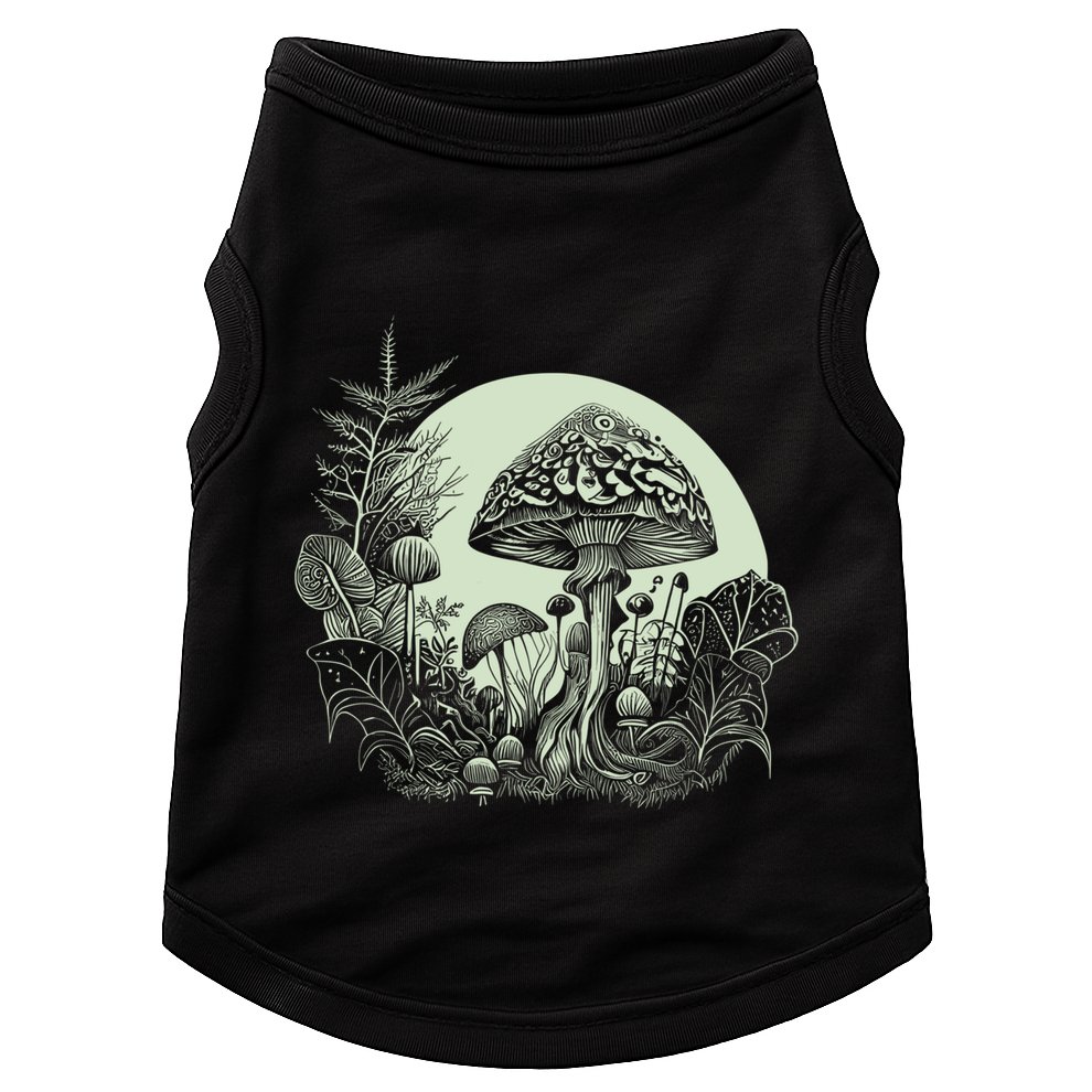 Cottagecore Moon Mushrooms Plants And Trees Gift Doggie Tank