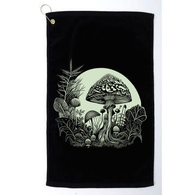 Cottagecore Moon Mushrooms Plants And Trees Gift Golf Towel