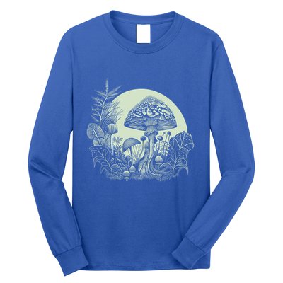 Cottagecore Moon Mushrooms Plants And Trees Gift Long Sleeve Shirt