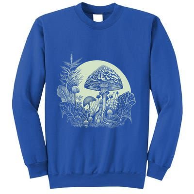 Cottagecore Moon Mushrooms Plants And Trees Gift Sweatshirt
