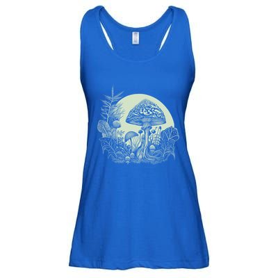 Cottagecore Moon Mushrooms Plants And Trees Gift Ladies Essential Flowy Tank