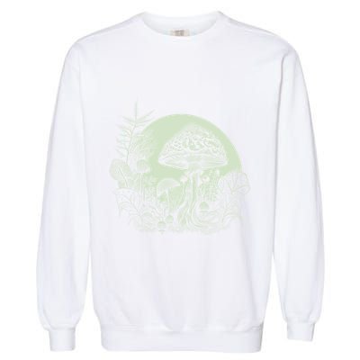 Cottagecore Moon Mushrooms Plants And Trees Gift Garment-Dyed Sweatshirt